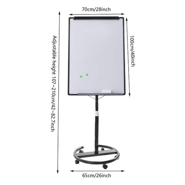 Black Magnetic Mobile Whiteboard/Flipchart Easel 28 X 40inch