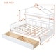 preview thumbnail 12 of 16, Wooden House Bed with 2 Drawers, Kids Bed Frame with Storage Shelf for Kids Teens Adults,Wood Slat Support,No Box Spring Needed