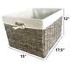 preview thumbnail 6 of 6, Handwoven Large Woven Maize Rectangular Storage Baskets (Set of 2)