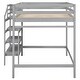 preview thumbnail 26 of 30, Full Size Loft Bed with Built-in Storage Staircase and Clothes Hanger, Space-Saving