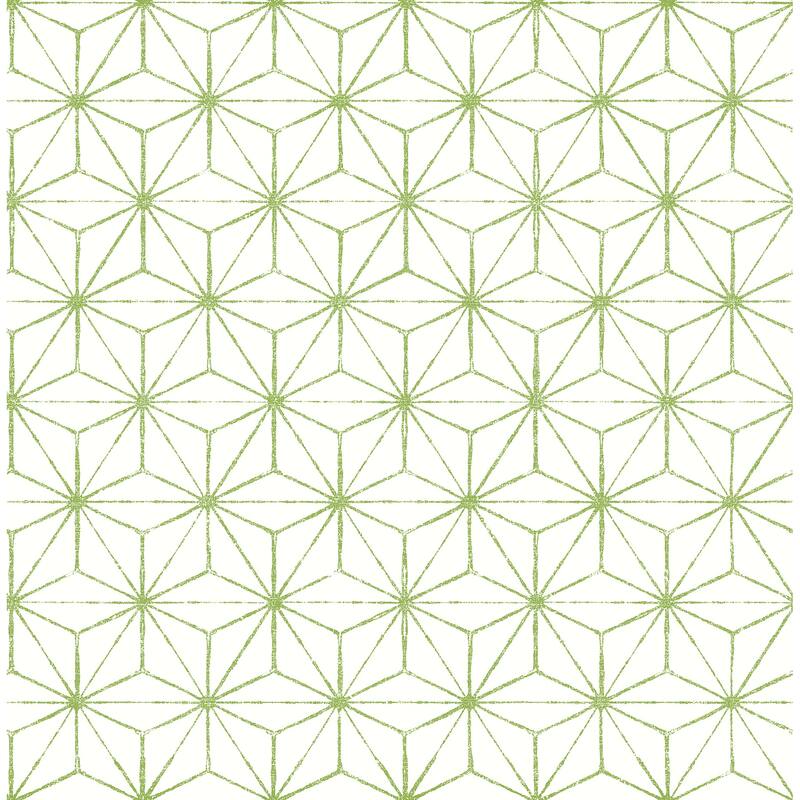 A-Street Prints Orion Green Geometric Wallpaper