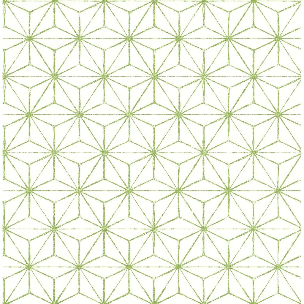 A-Street Prints Orion Green Geometric Wallpaper