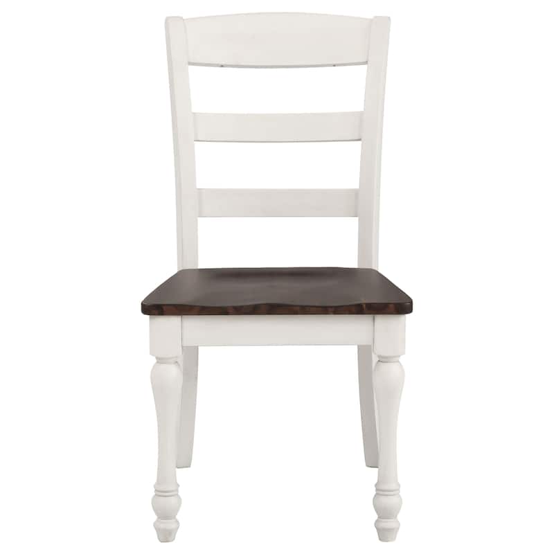 Madelyn Coastal White Wood Dining Side Chair (Set of 2)