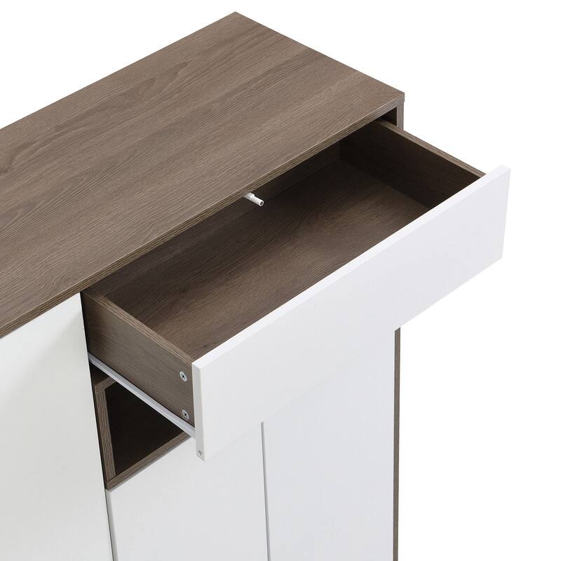 Multi-functional Shoe Bench Entryway with Storage,Padded Seat and Adjustable Shelves