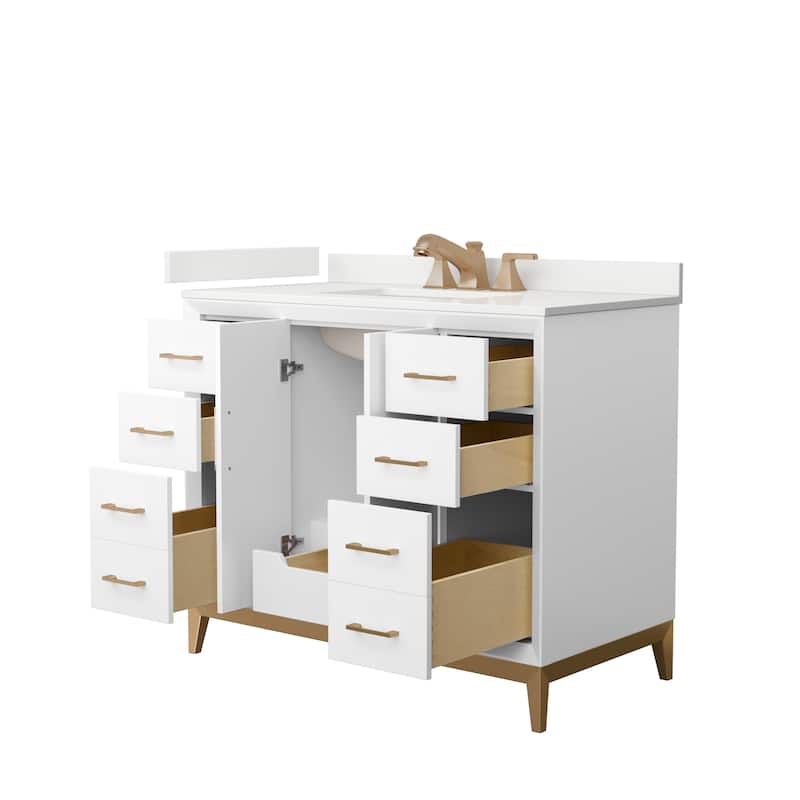 Amici 42-inch Single Vanity, Quartz Top