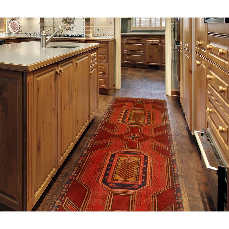 Fine Vintage Distressed Upwood Red/Burgundy Runner - 2'11" x 9'10"