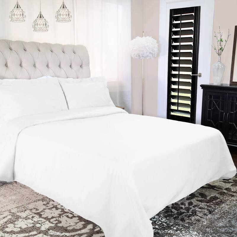 Superior 300-Thread Count Cotton Percale Duvet Cover Set