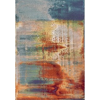 3' x 5' Multi Color Abstract Watercolor Area Rug - 3'6