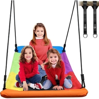 700lb 60" Skycurve Platform Tree Swing, Swing Sets for Kids and Adults with 2 Hanging Straps