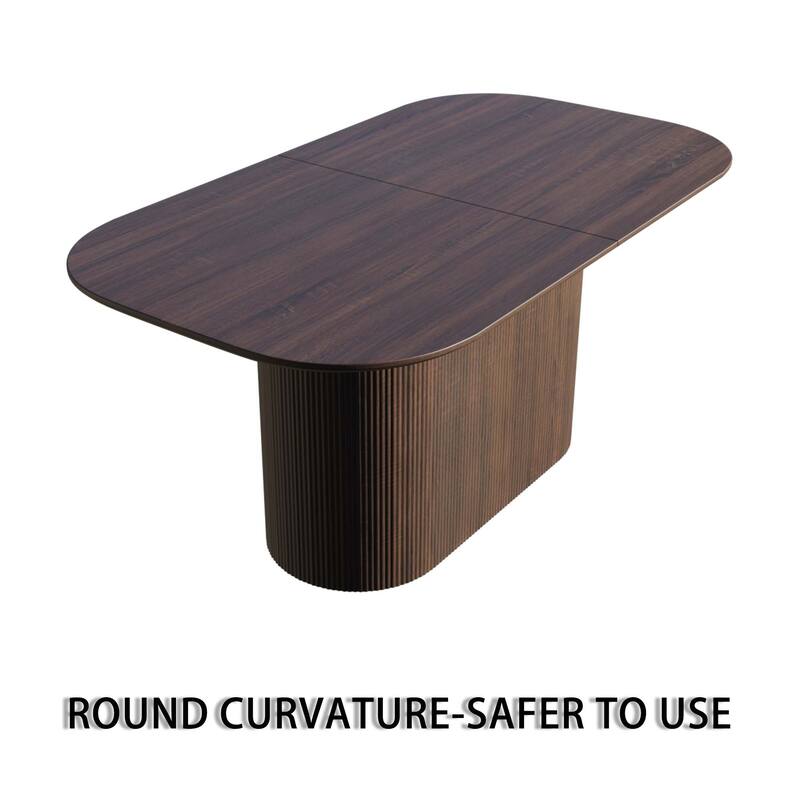 5-Piece Modern Dining Table Set, Kitchen Table Set with 4 Armless Leather Chairs & C-shaped Base for Dining Room