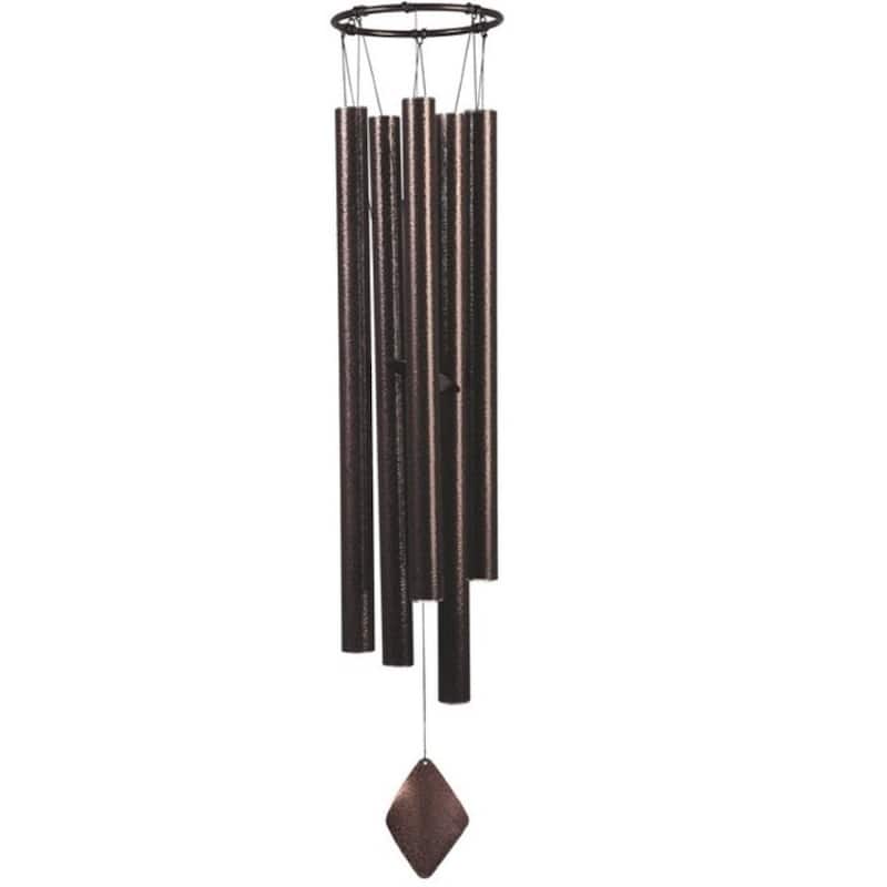 Q-Max 50" Long Dark Brown Metal Tubes Traditional Wind Chime