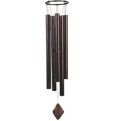 Q-Max 50" Long Dark Brown Metal Tubes Traditional Wind Chime