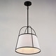 preview thumbnail 11 of 10, Marion 1-Light Mid-Century Modern Cone Pendant with White Fabric Shade, Adj Ht Ceiling Chandelier Dining Room Fixture