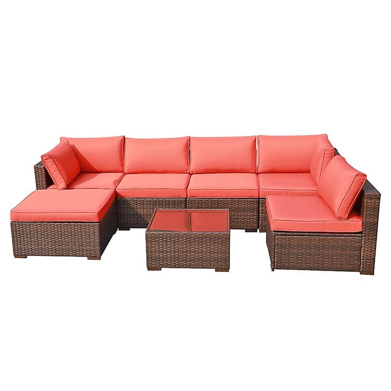 7-piece Wicker Sectional Sofa Set