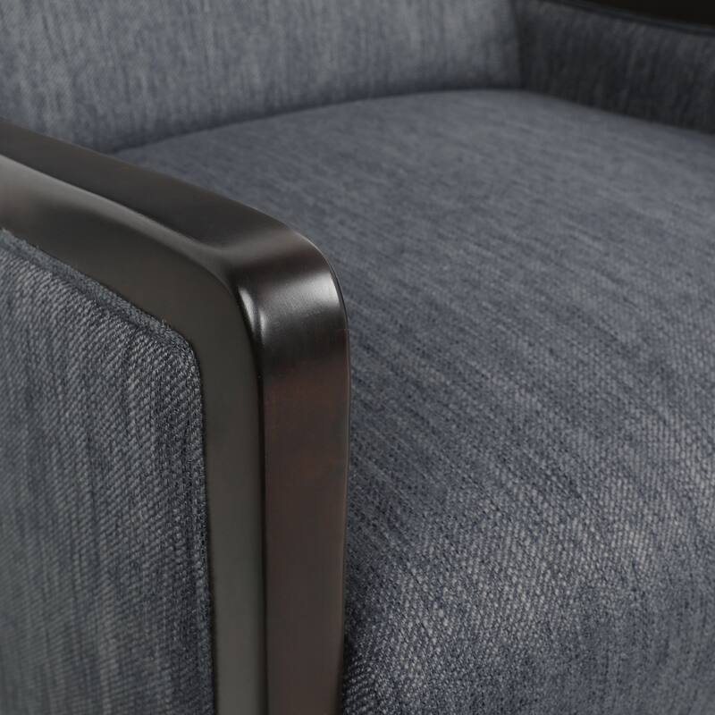 Mid-Century Upholstered Push-Back Recliner with Footrest and Birch Wood Frame