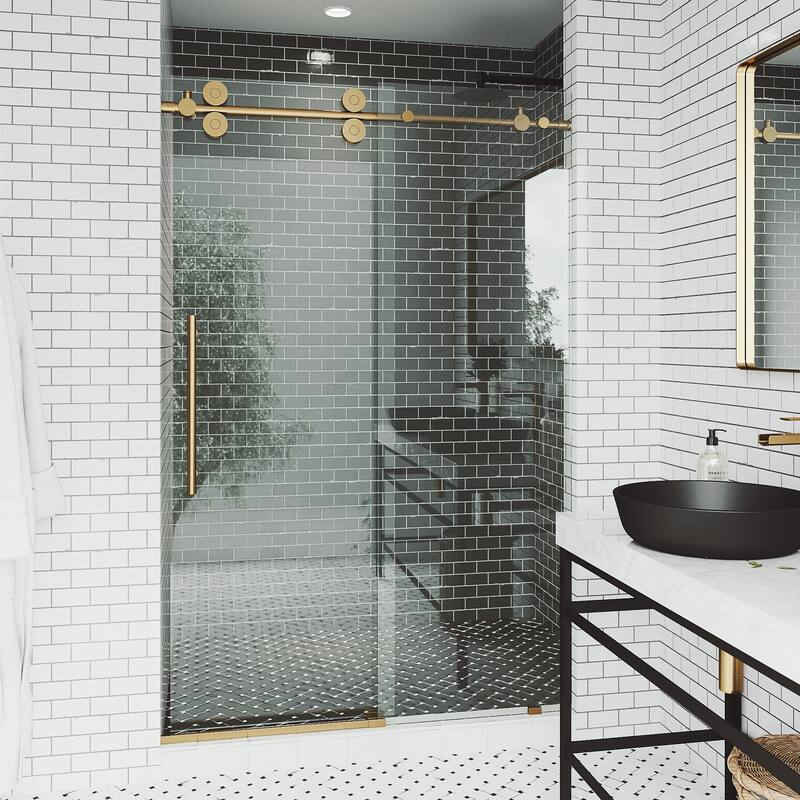 Vigo Elan 74" High x 52" Wide Sliding Frameless Shower Door