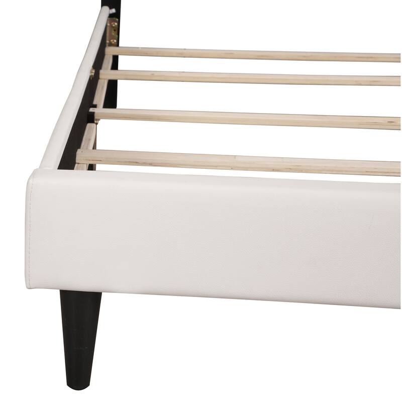 Twin Bed Frame White - Modern Boho Design, Sturdy Metal Platform Bed, Easy Assembly