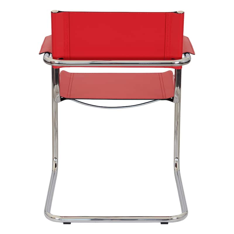 Breuer Chair Company Mart Stam Cantilever Armchair Arm Chair w/ Chrome Frame (Various Bonded Leather Colors)