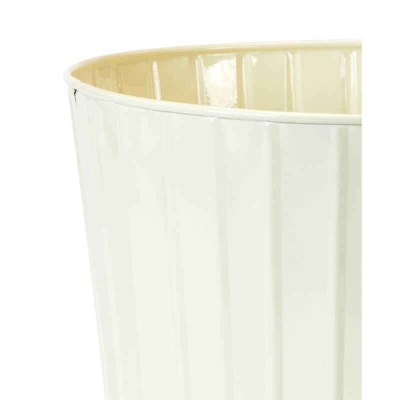 10.5" Spring Cream Metal Galvanized Planter Pail, Set of 3