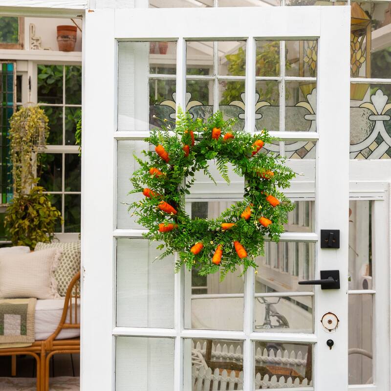 22-in Artificial Easter Fern and Carrots Wreath