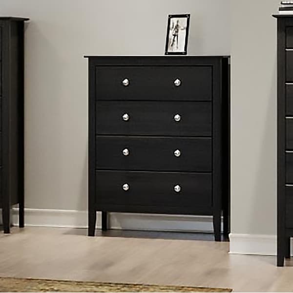 Black solid wood chest of sales drawers