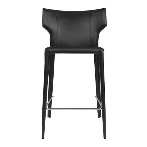 Adoro Mid-century Modern Wingback Leather Contract Counter Stool