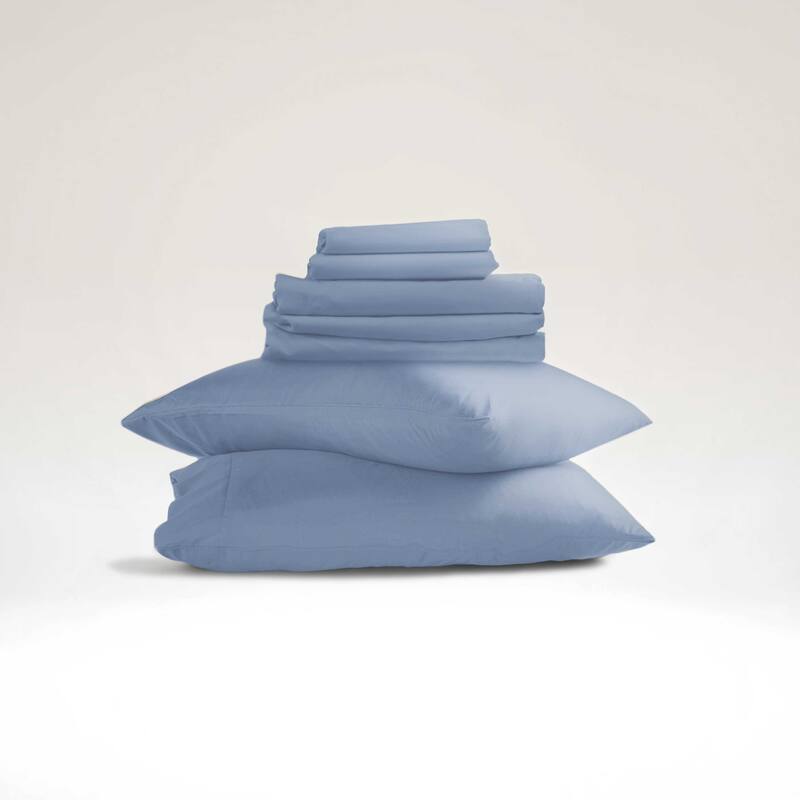 Emperyan 7 PC Bedding Set, Luxury Microfiber Duvet Cover With Sheets Bed Sets - Ice Blue - Twin