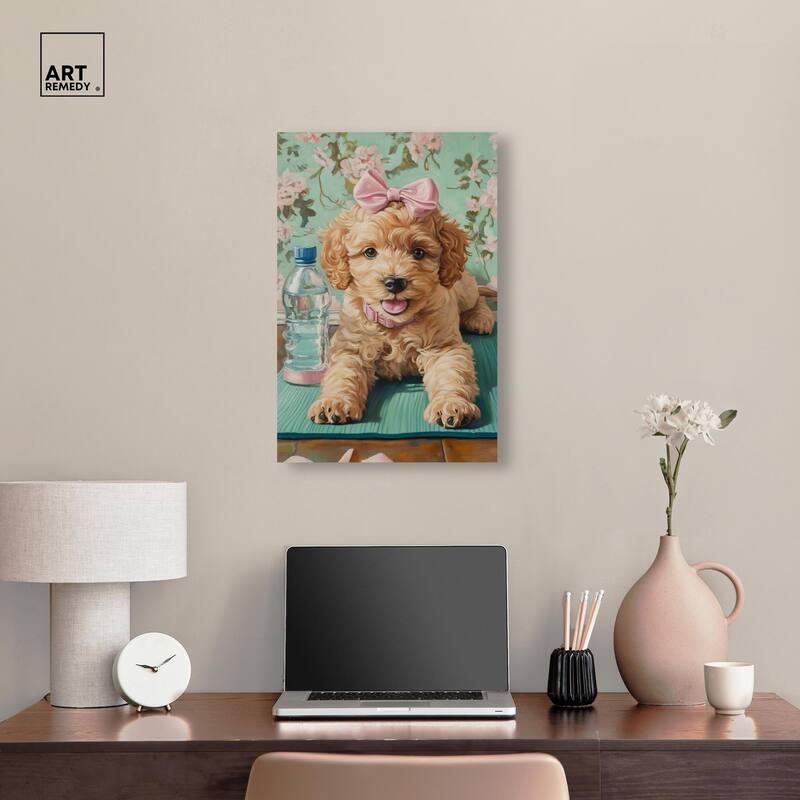 Goldendoodle Dainty Yoga Canvas by Art Remedy, Gallery Wrapped