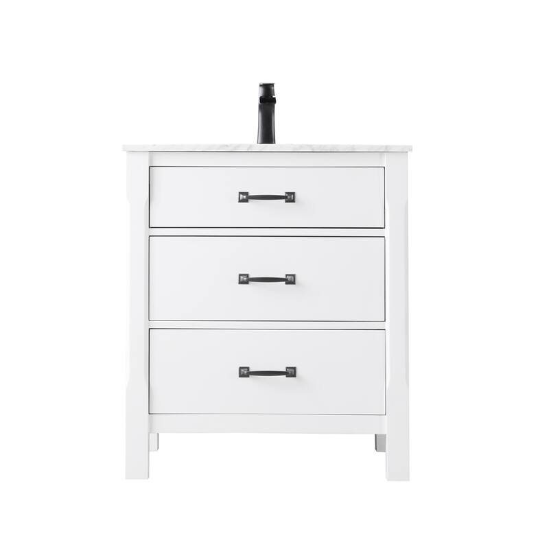 Altair Maribella Single Bathroom Vanity Set and Carrara White Countertop without Mirror
