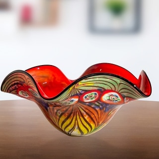 Handmade Artistic Splash Art Glass Vase (Brazil) - Overstock ...