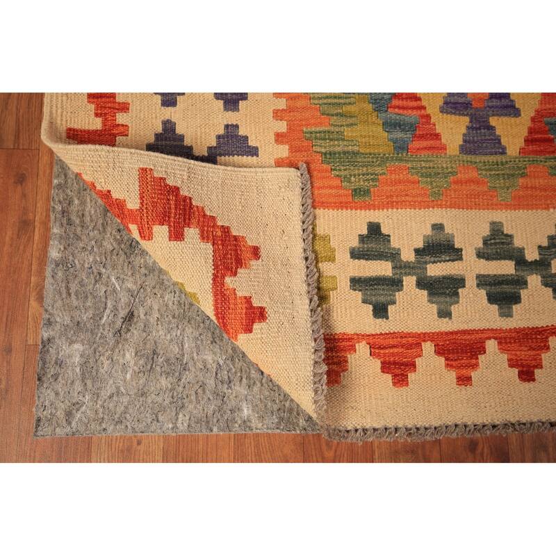 Kilim Oriental Area Rug Living Room Flatweave Wool Carpet - 8'2" x 9'8"