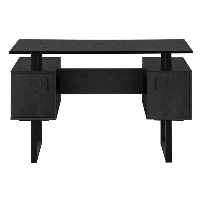 Computer Desk, Home Office, Laptop, Storage, 48"l, Work, Black Laminate, Black Metal, Contemporary, Modern