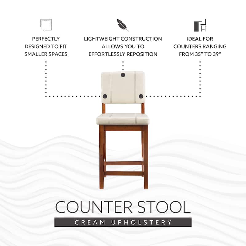 Milano Faux Leather Cream Counter Height Bar Stool