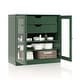 preview thumbnail 33 of 47, Palace Imports 100% Solid Wood Short Clear Glass Bathroom Storage Cabinet with 2 Drawers, 32" W x 35.75" H