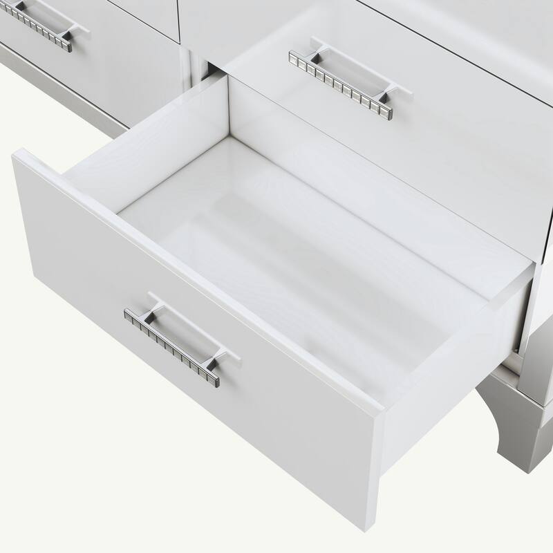 High Gloss Dresser with Metal Handle