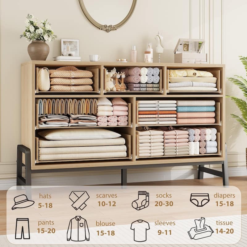 52" Dresser for Bedroom, 7 Dresser