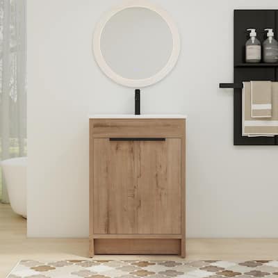 ARTCHIRLY 24/30/36 Inch Bathroom Vanity with Sink, Freestanding Bathroom Vanity with 2 Soft Close Doors and Adjustable Shelf