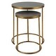 preview thumbnail 4 of 5, Round Top Brass Nesting Tables - 24" - Gray and Gold - Set of 2
