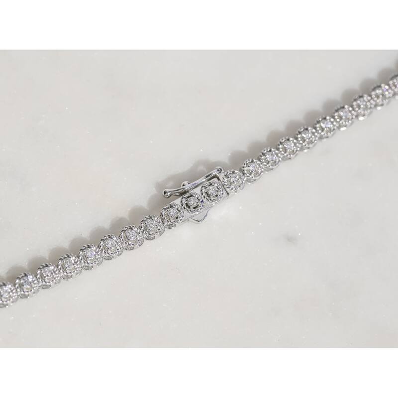 Kobelli 1.7 Carats Lab Grown Diamond 14k Solid White Gold Tennis Minerva Strand Necklace