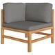 preview thumbnail 3 of 7, vidaXL 5 Piece Patio Lounge Set with Gray Cushions Solid Teak Wood - 25" x 25" x 24.6"