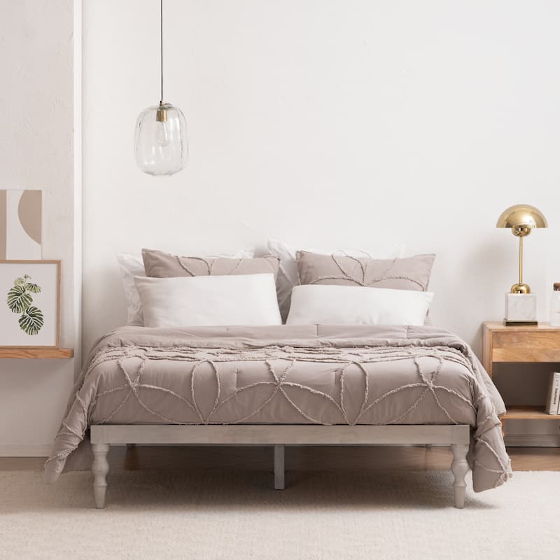 MH London Rhonda Solid Mango Wood Platform Bed