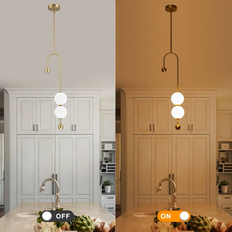 Dual Globe LED Pendant Light Dimmable Modern Hanging Fixture
