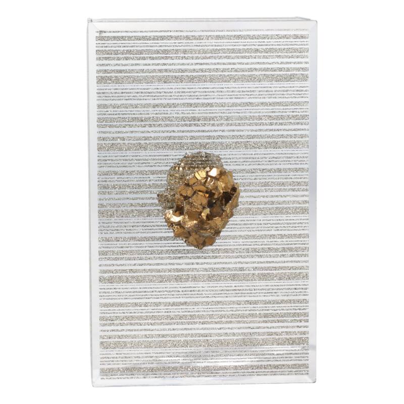 Decorative Glass Sparkly Storage Box with Stone Top - 8"