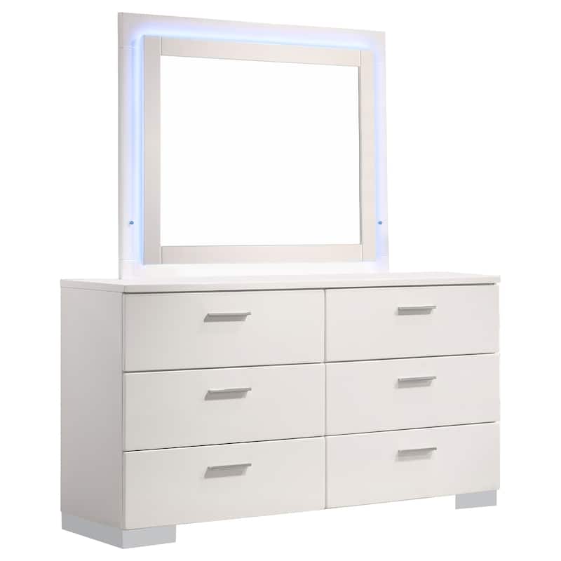 Felicity 6-drawer Wood Dresser White High Gloss