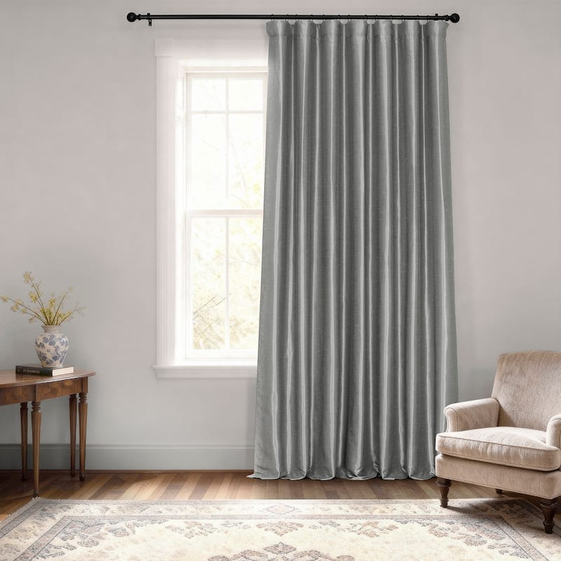 Exclusive Fabrics Blackout Extra Wide Faux Dupioni Curtain (1 Panel)