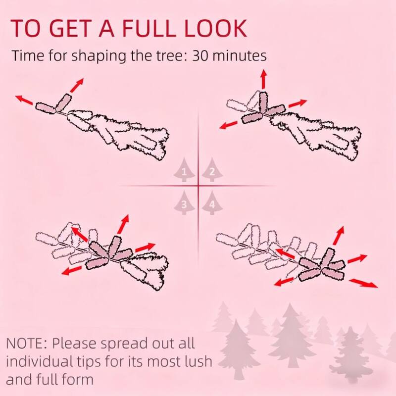 5' Snow Flocked Artificial Christmas Tree with Pencil Shape, Realistic Branches - Pink