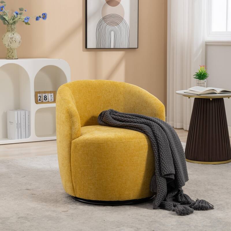 Armchair with black powder coated metal ring
