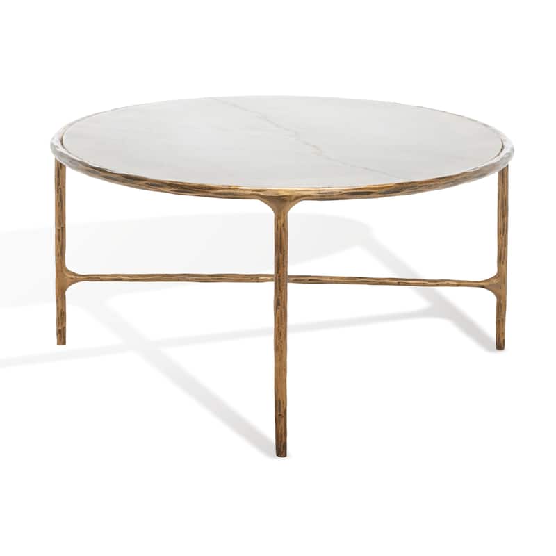 SAFAVIEH Couture Kathleen Oval Metal Coffee Table - 40 In W x 30 In D x 15 In H - 40"W x 30"D x 15"H