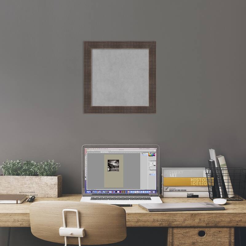 Amanti Art Whiskey Brown Rustic Framed Magnetic Board