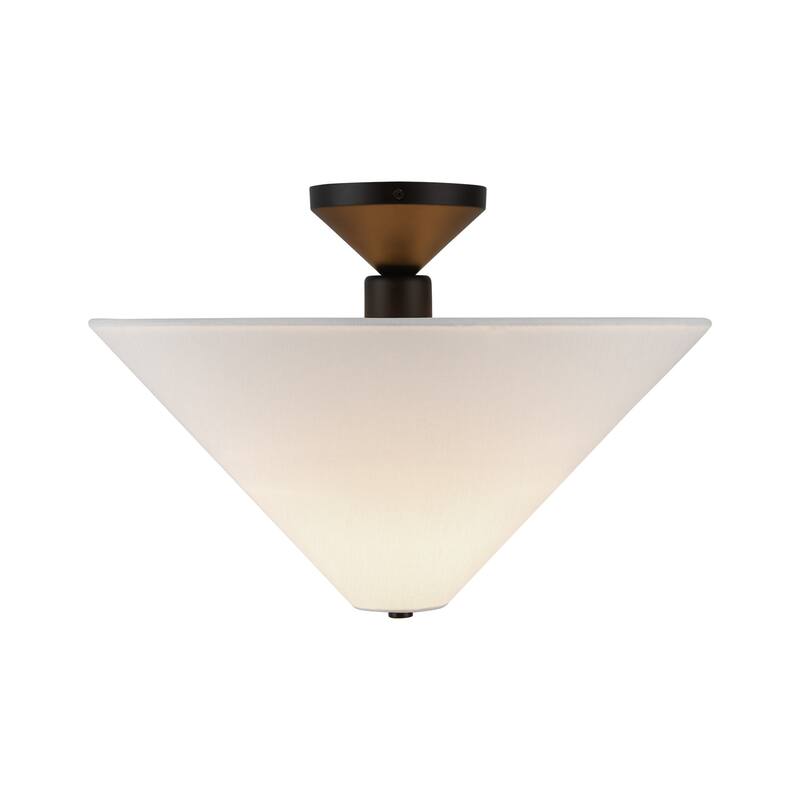 Alora Lighting SF497016 Bridgette 16" Wide Semi-Flush Ceiling Fixture - Matte Black / White Linen